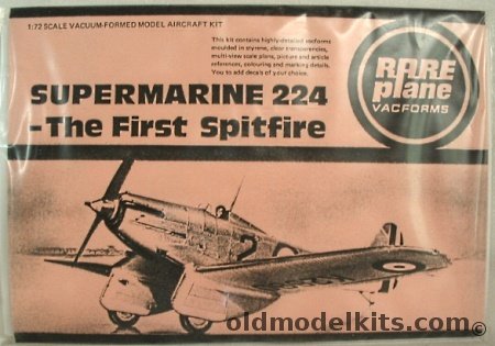 Rareplane 1/72 Supermarine 224 - The First Spitfire plastic model kit